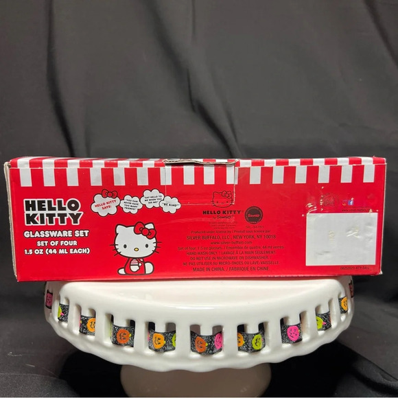 Sanrio Hello Kitty Halloween Glass Shot Glasses - Set Of 4 - Cat,Pumpkin,Witch - Picture 3 of 11